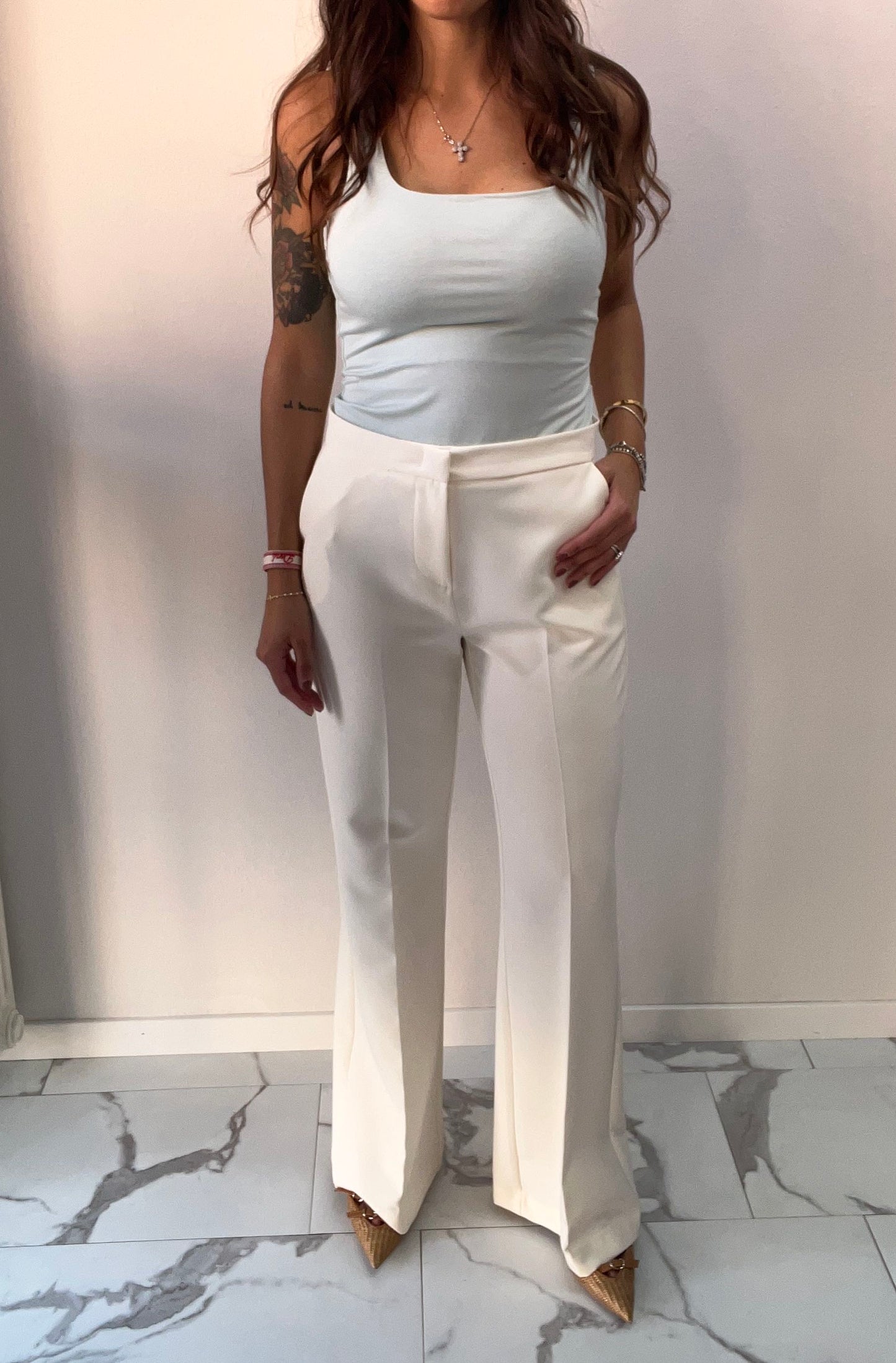 MARYLEY PANTALONE TULIPANO PANNA MARYLEY