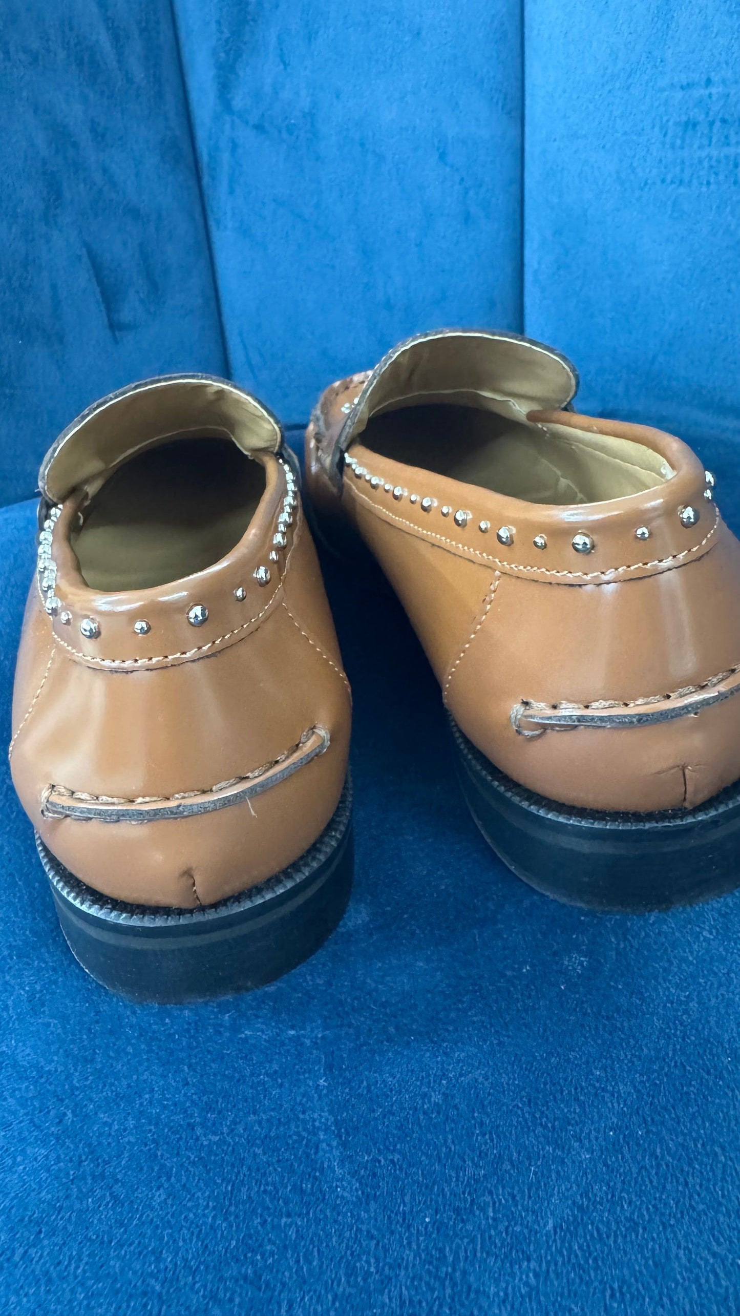 DIVINE FOLLIE MOCASSINO VITELLO BORCHIE CUOIO