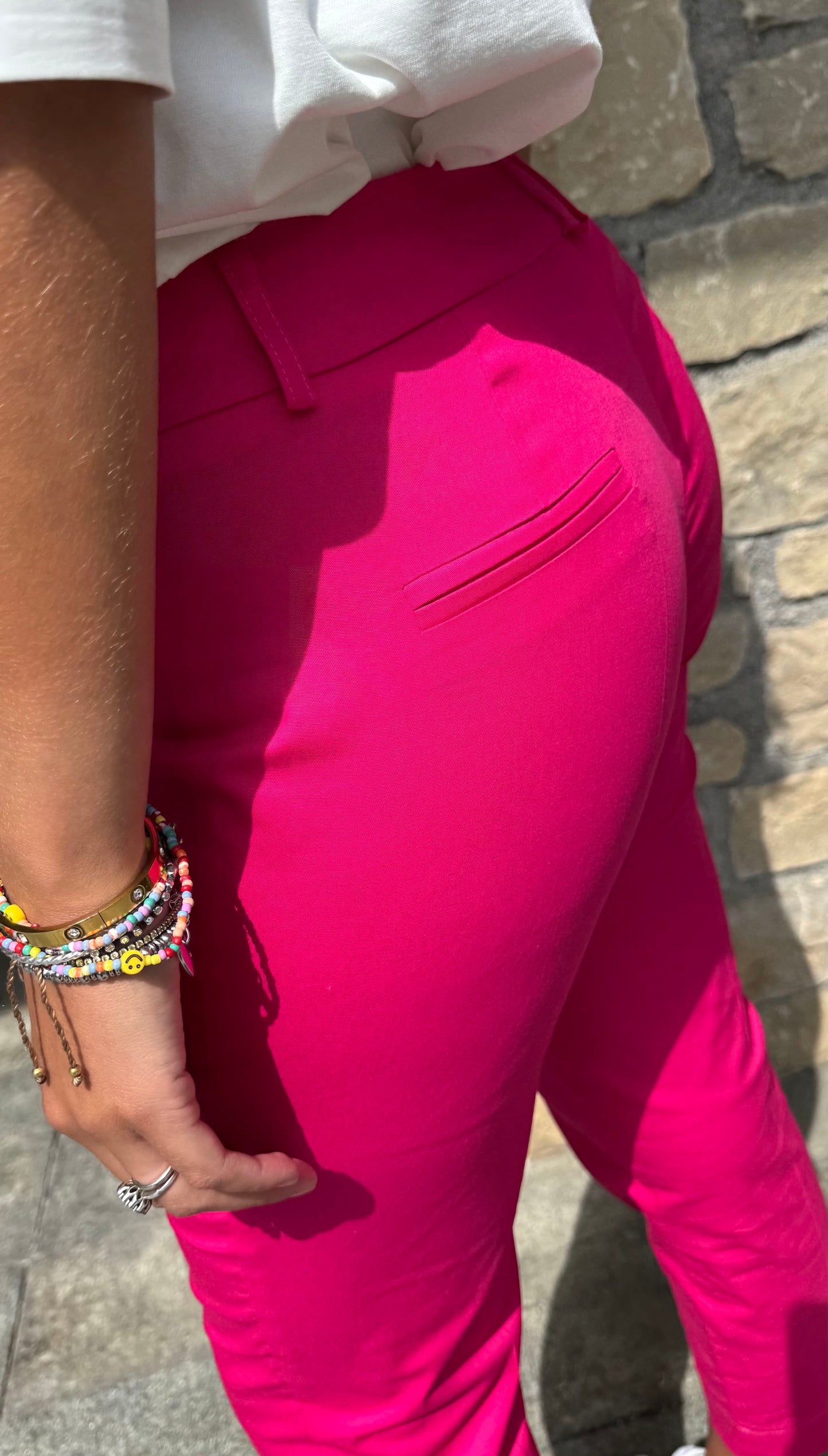 MARYLEY PANTALONE CAPRI IN COTONE FUCSIA