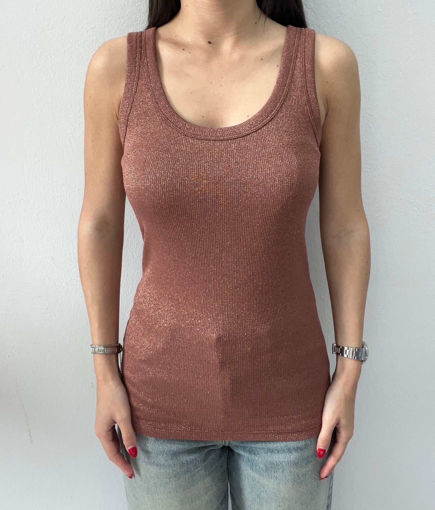 VICOLO CANOTTA LUREX MARRONE