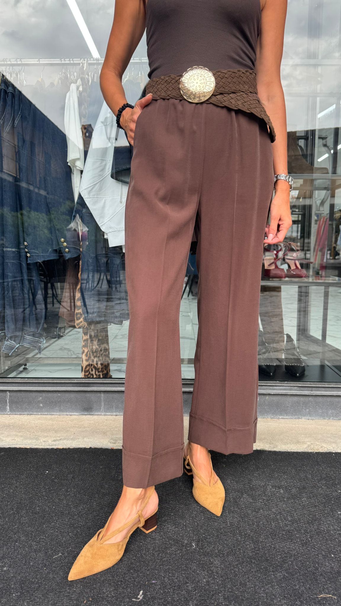 PANTALONE RISVOLTO CIOCCOLATO