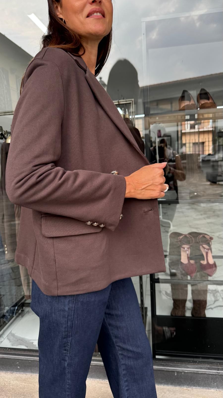 GIACCA IN FELPA DOPPIOPETTO CIOCCOLATO