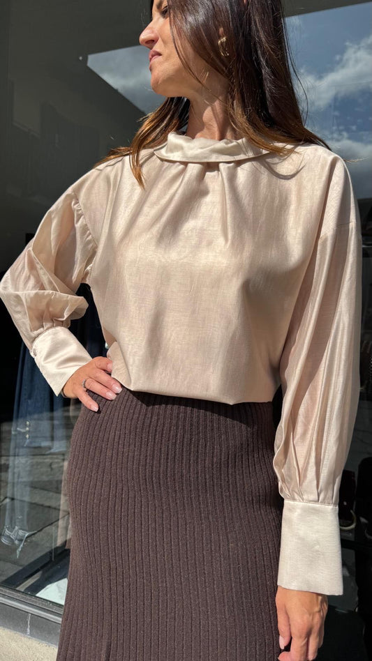 BLUSA COLLETTO TONDO BURRO