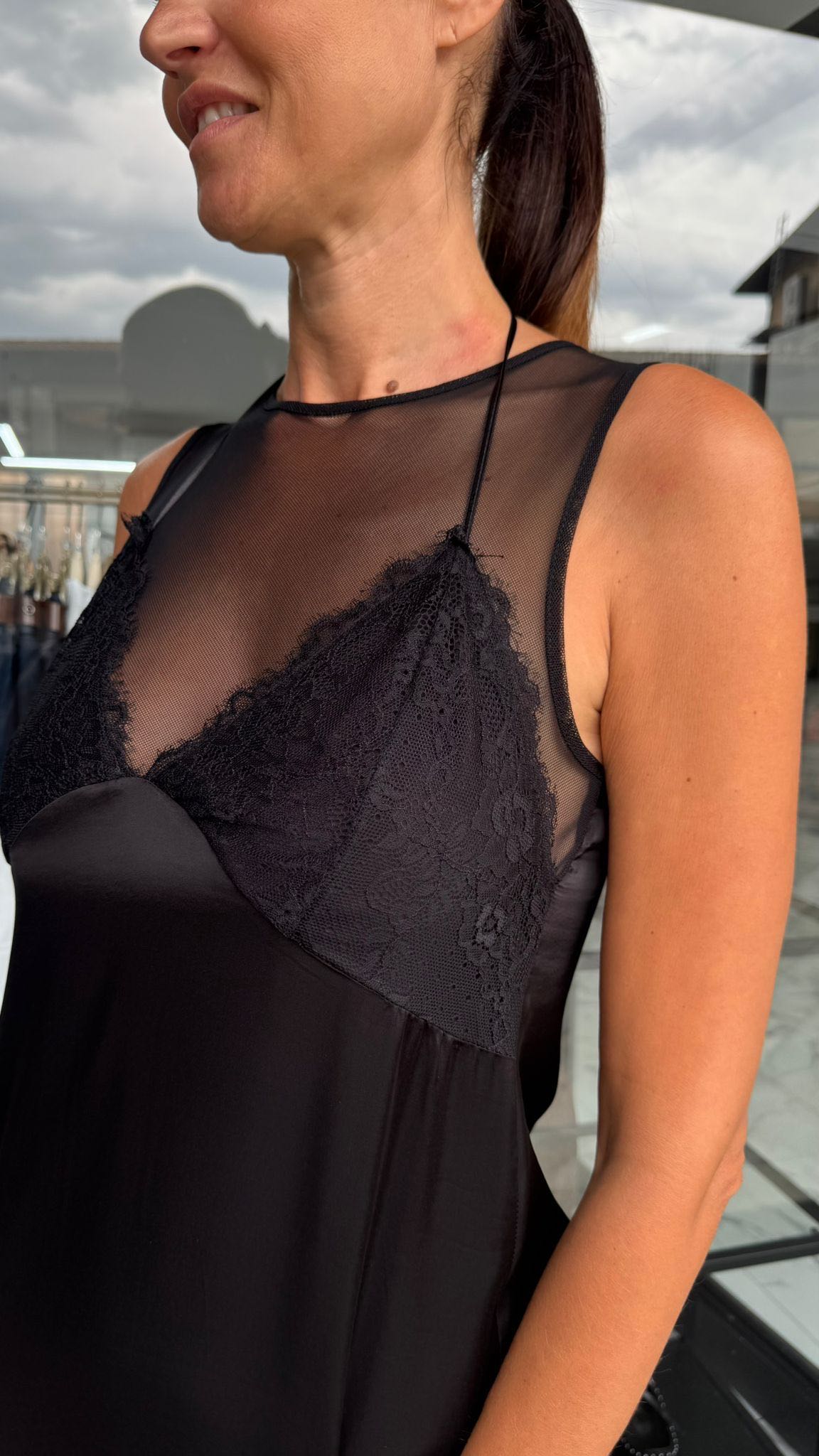 ABITO SOTTOVESTE PIZZO NERO