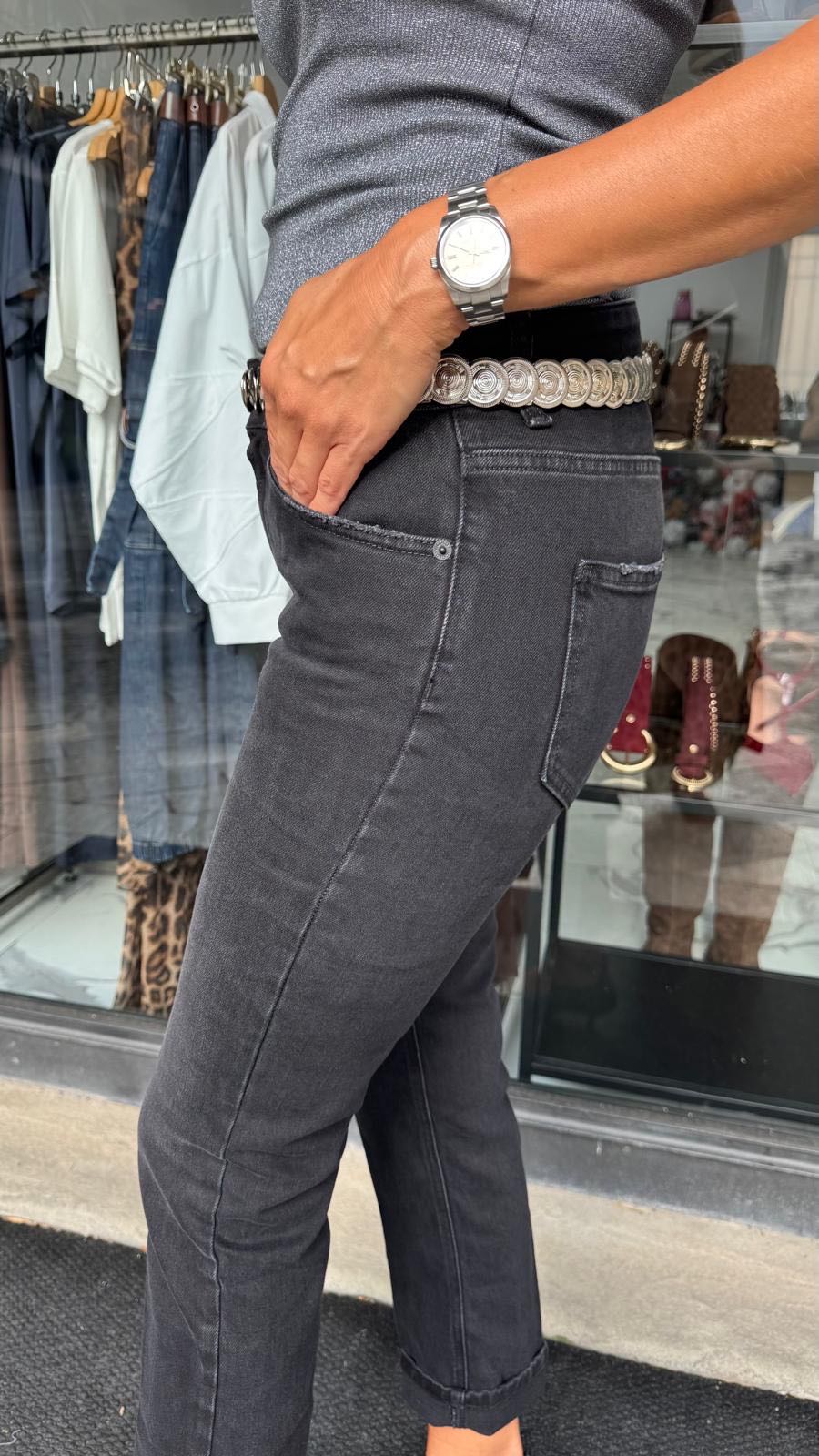 JEANS DAISY NERO SLAVATO