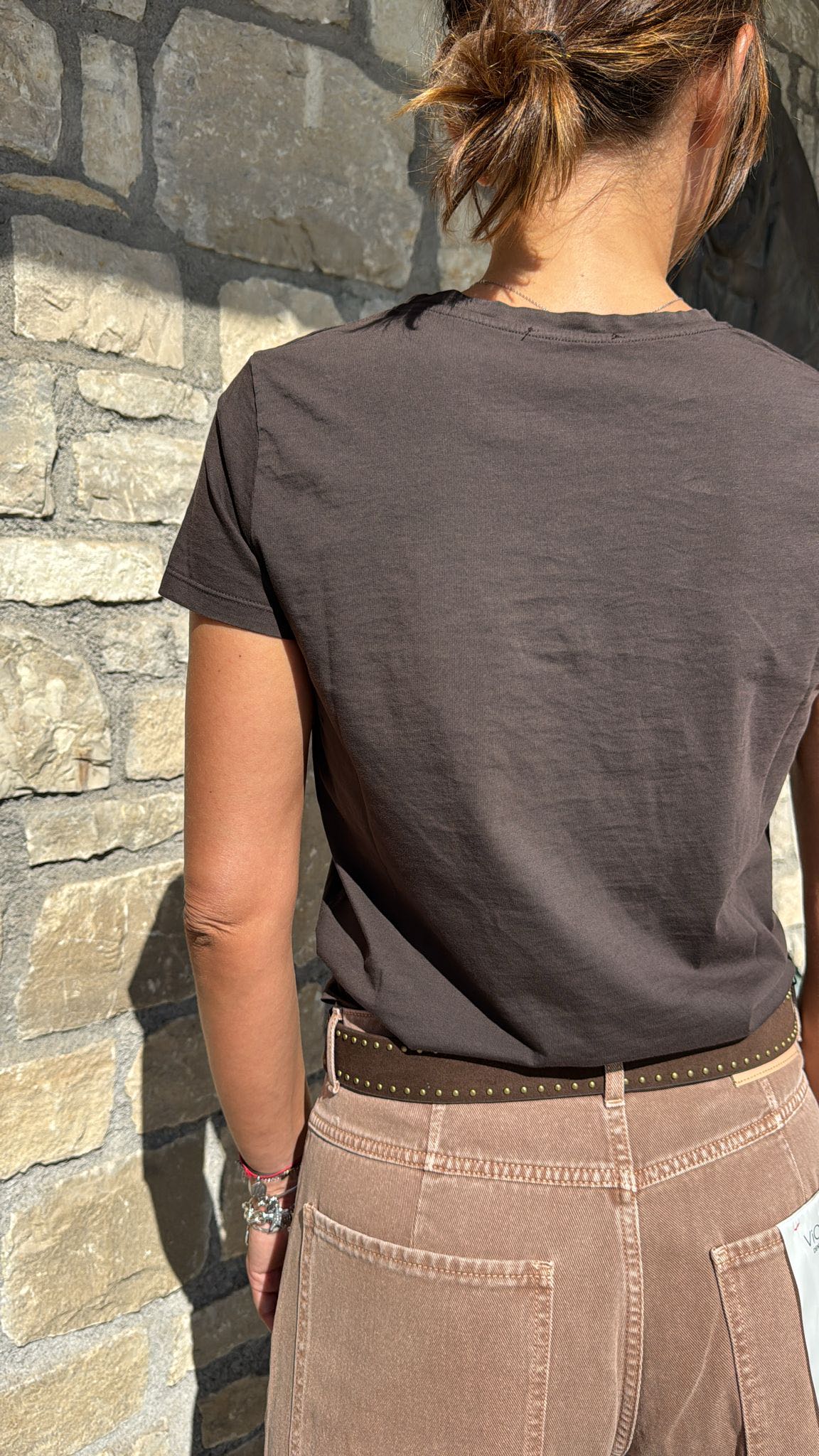 T-SHIRT COTONE BASIC CIOCCOLATO