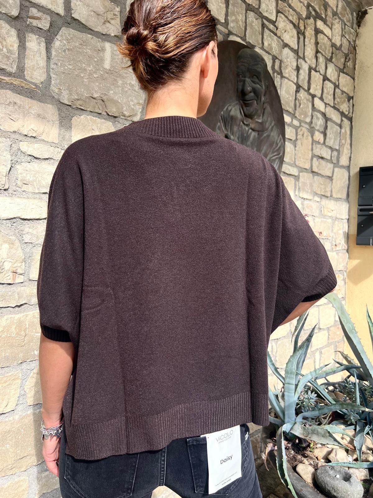 MAGLIA SCATOLETTA VISCOSA CIOCCOLATO
