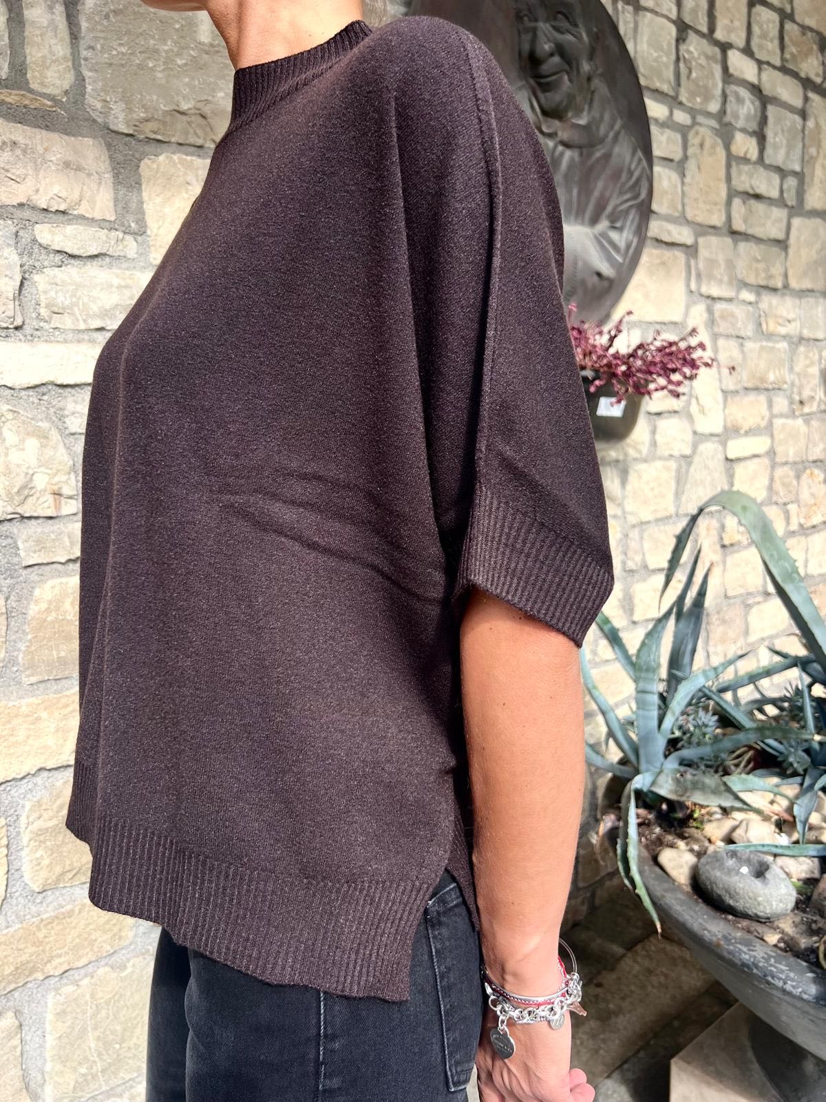 MAGLIA SCATOLETTA VISCOSA CIOCCOLATO