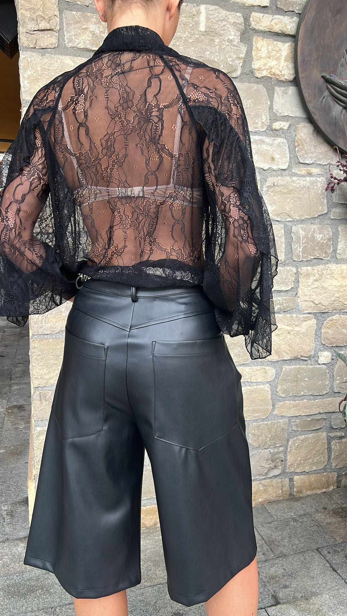CAMICIA PIZZO NERA