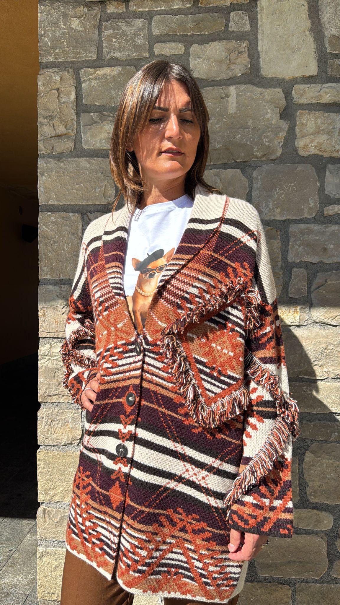 CAPPOTTINO IN MAGLIA BRUCIATO