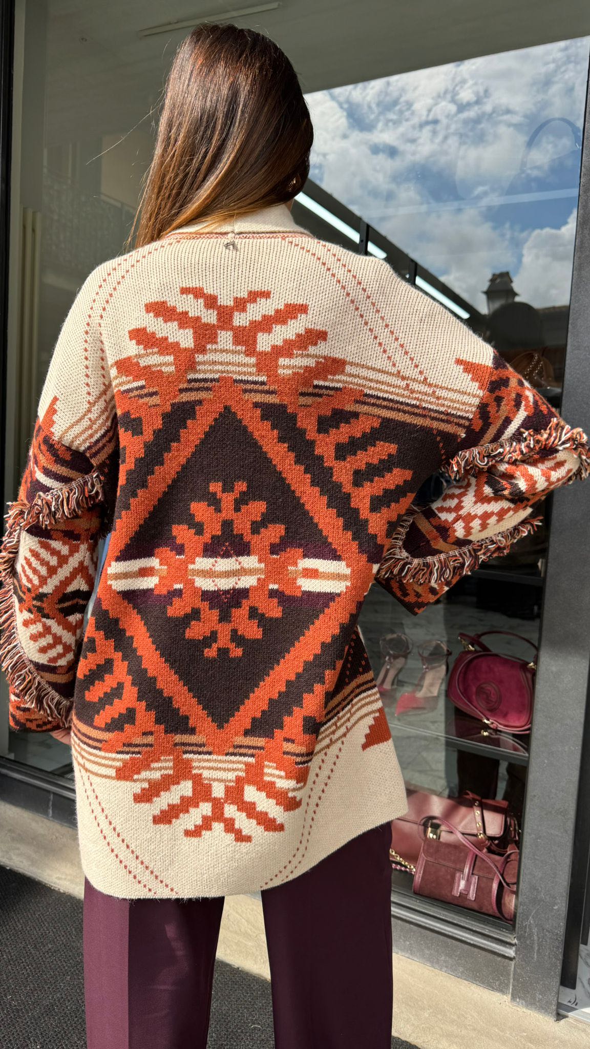 CARDIGAN IN MAGLIA BRUCIATO