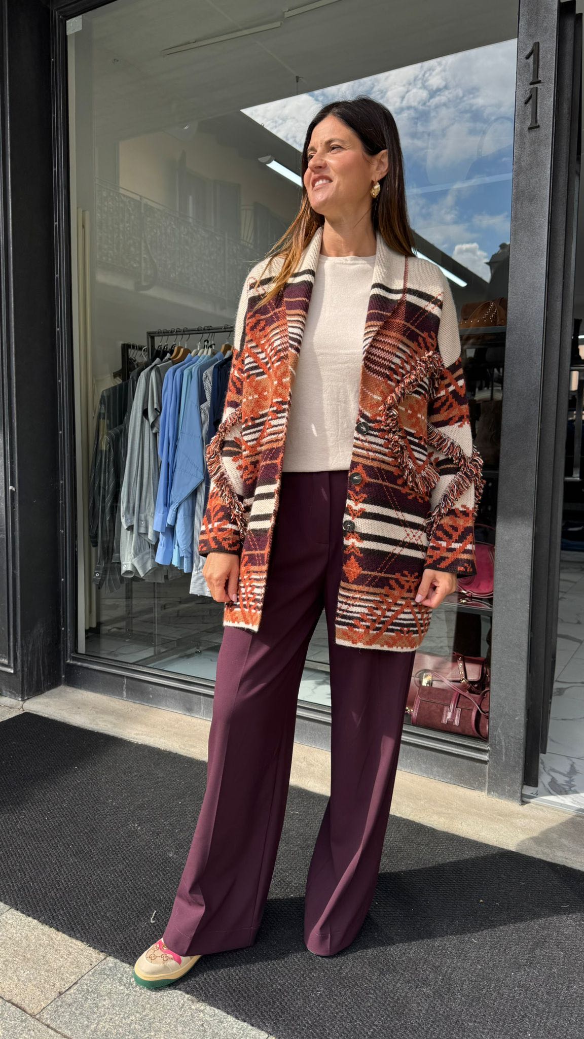 CARDIGAN IN MAGLIA BRUCIATO