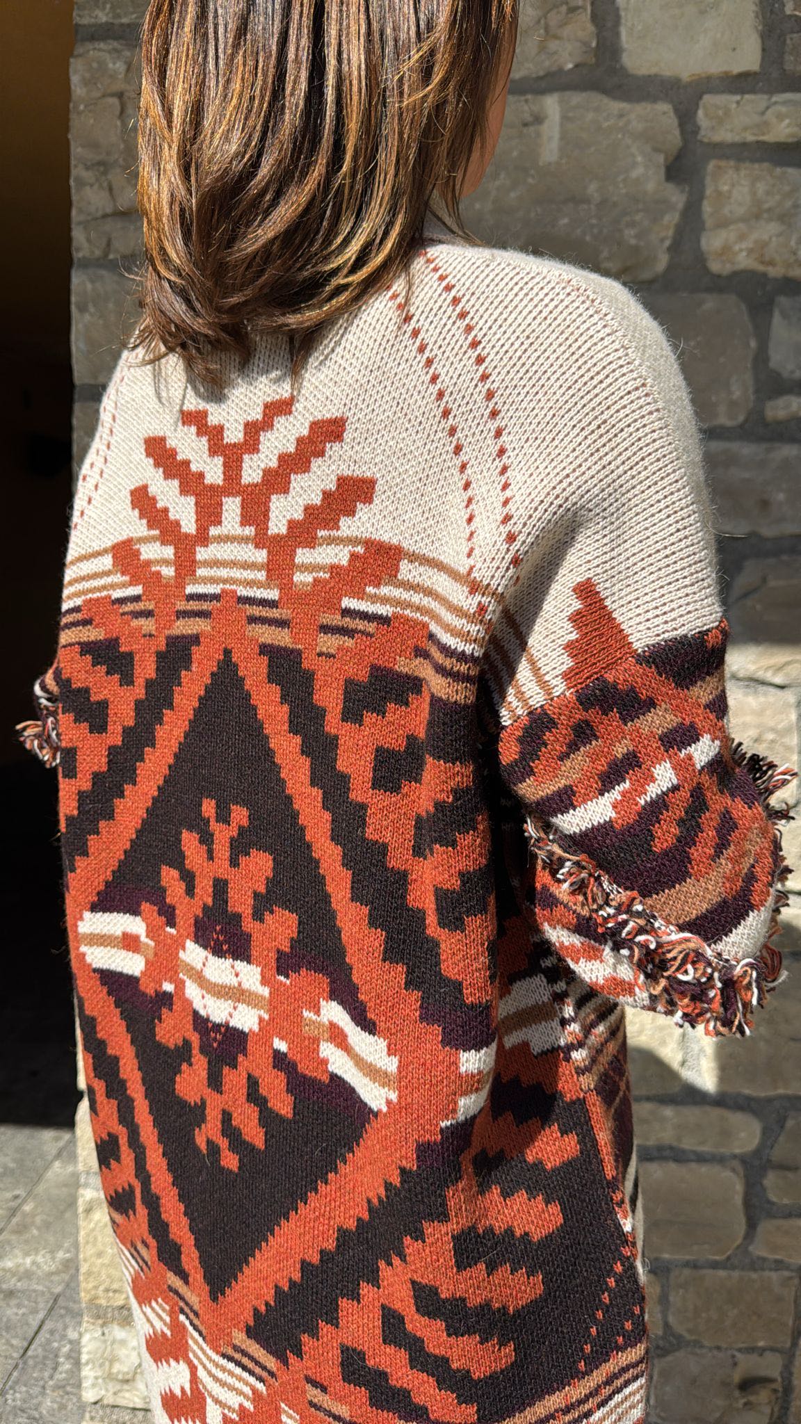 CAPPOTTINO IN MAGLIA BRUCIATO