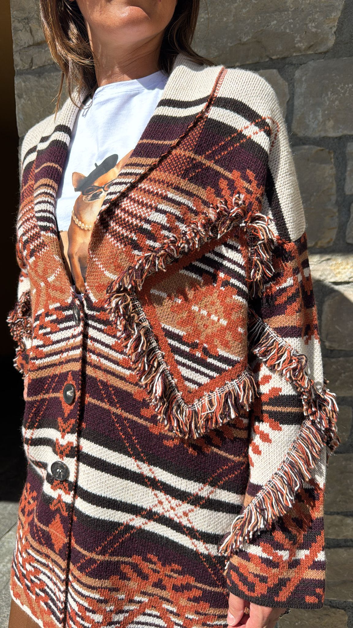 CAPPOTTINO IN MAGLIA BRUCIATO
