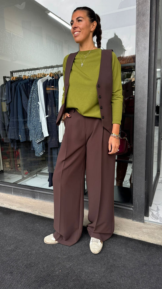 COMPLETO GILET CIOCCOLATO