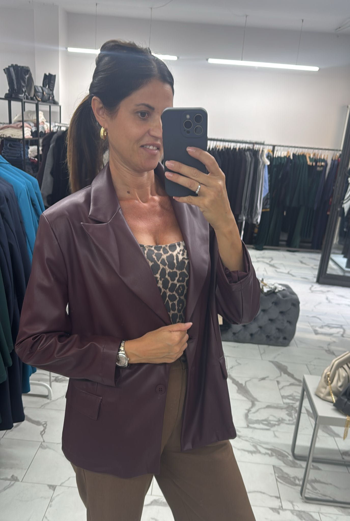 GIACCA ECOPELLE BORDEAUX
