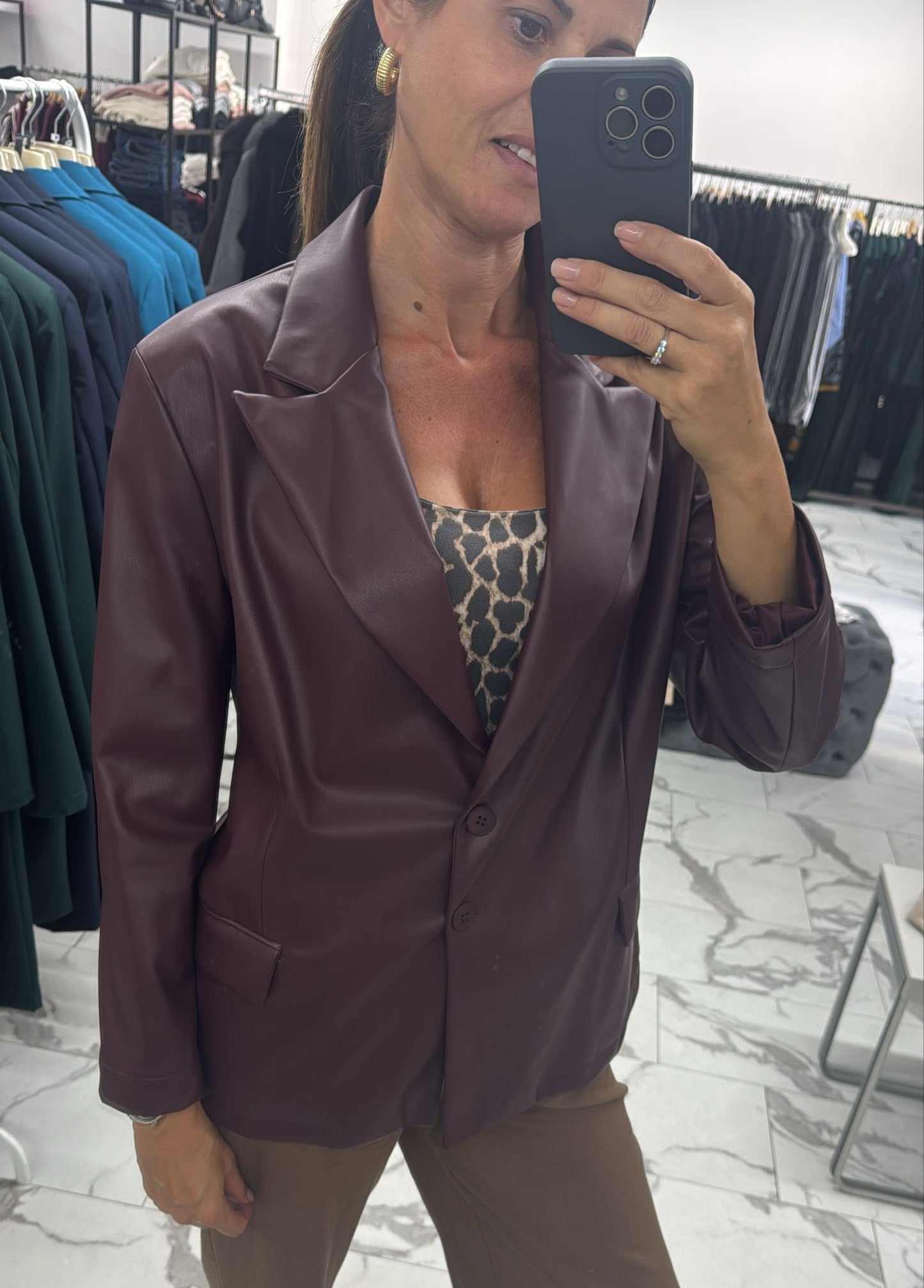 GIACCA ECOPELLE BORDEAUX