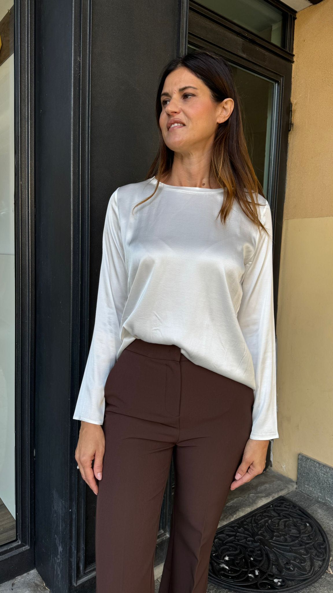 MAGLIA VISCOSA MANICA LUNGA BIANCA