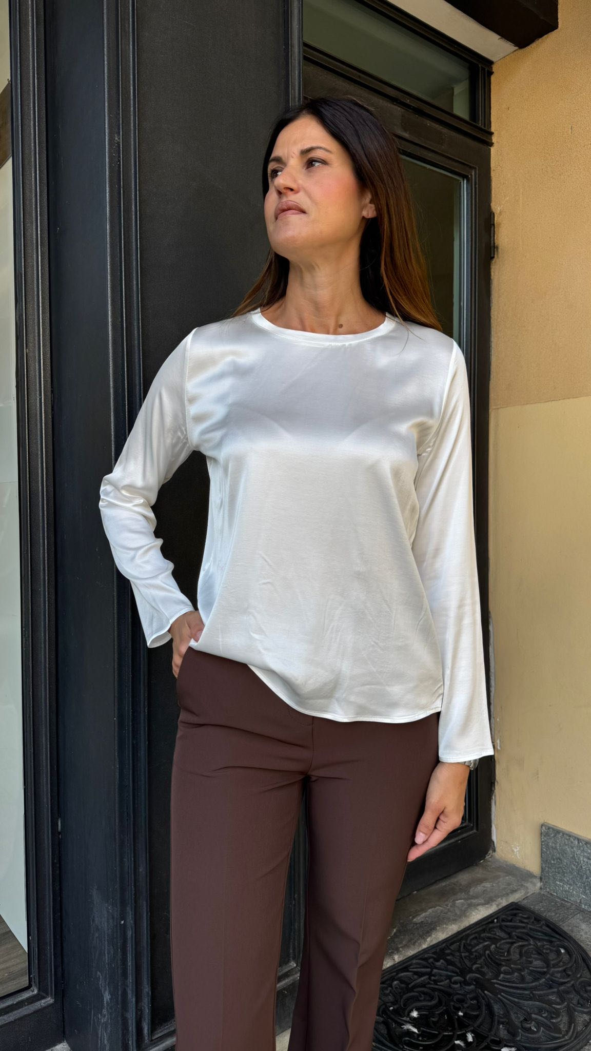 MAGLIA VISCOSA MANICA LUNGA BIANCA