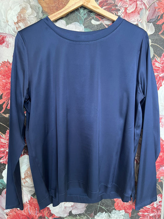 MAGLIA VISCOSA MANICA LUNGA BLU