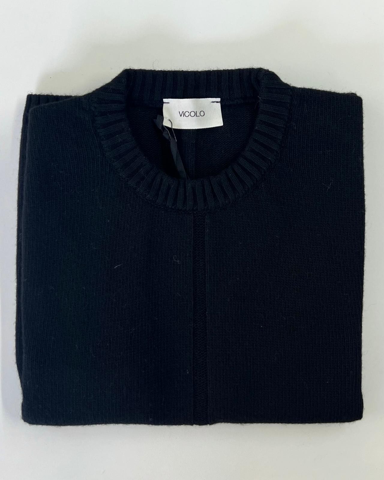 GILET IN MAGLIA RIGA NERO