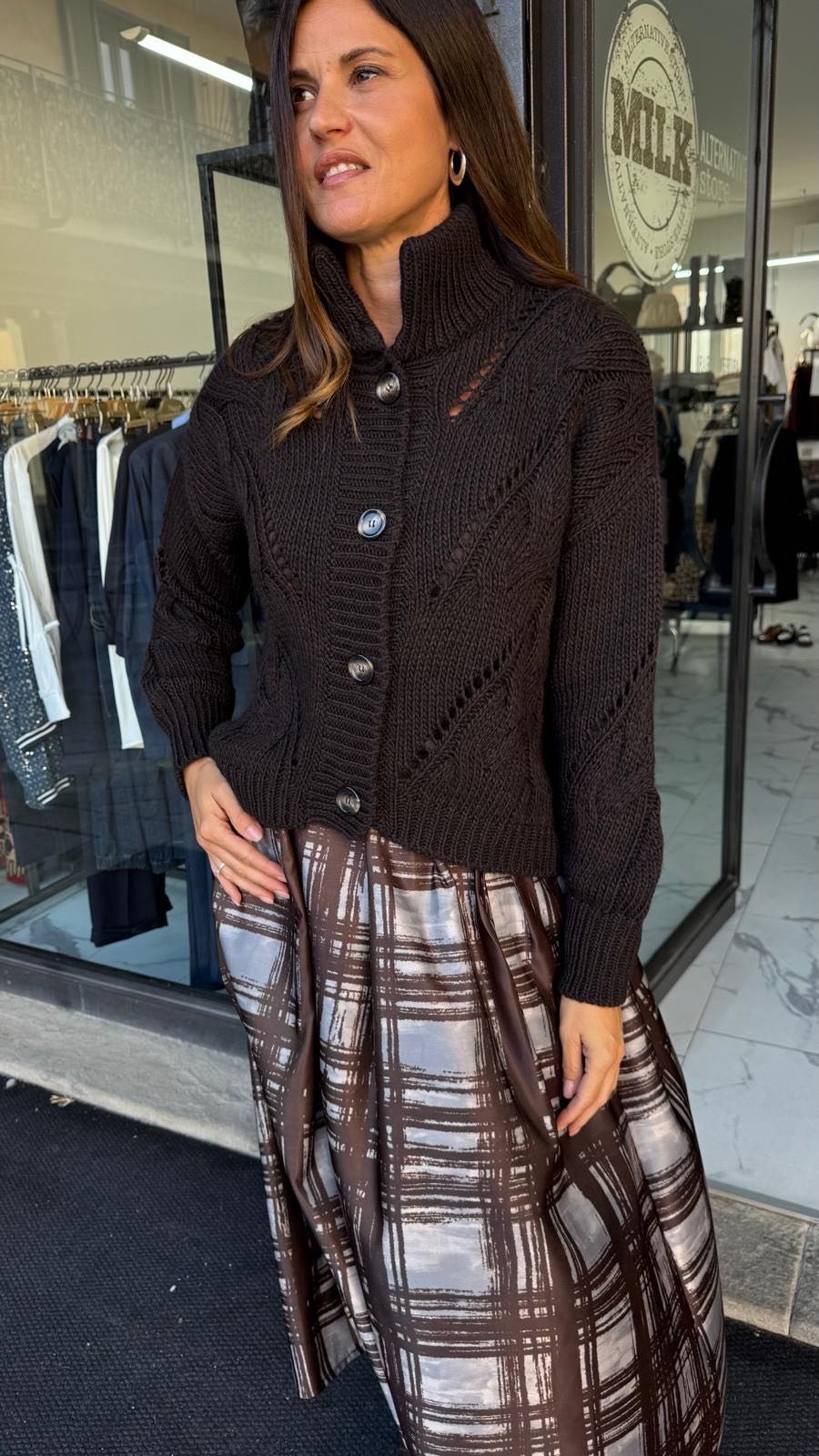 CARDIGAN BOTTONI CIOCCOLATO