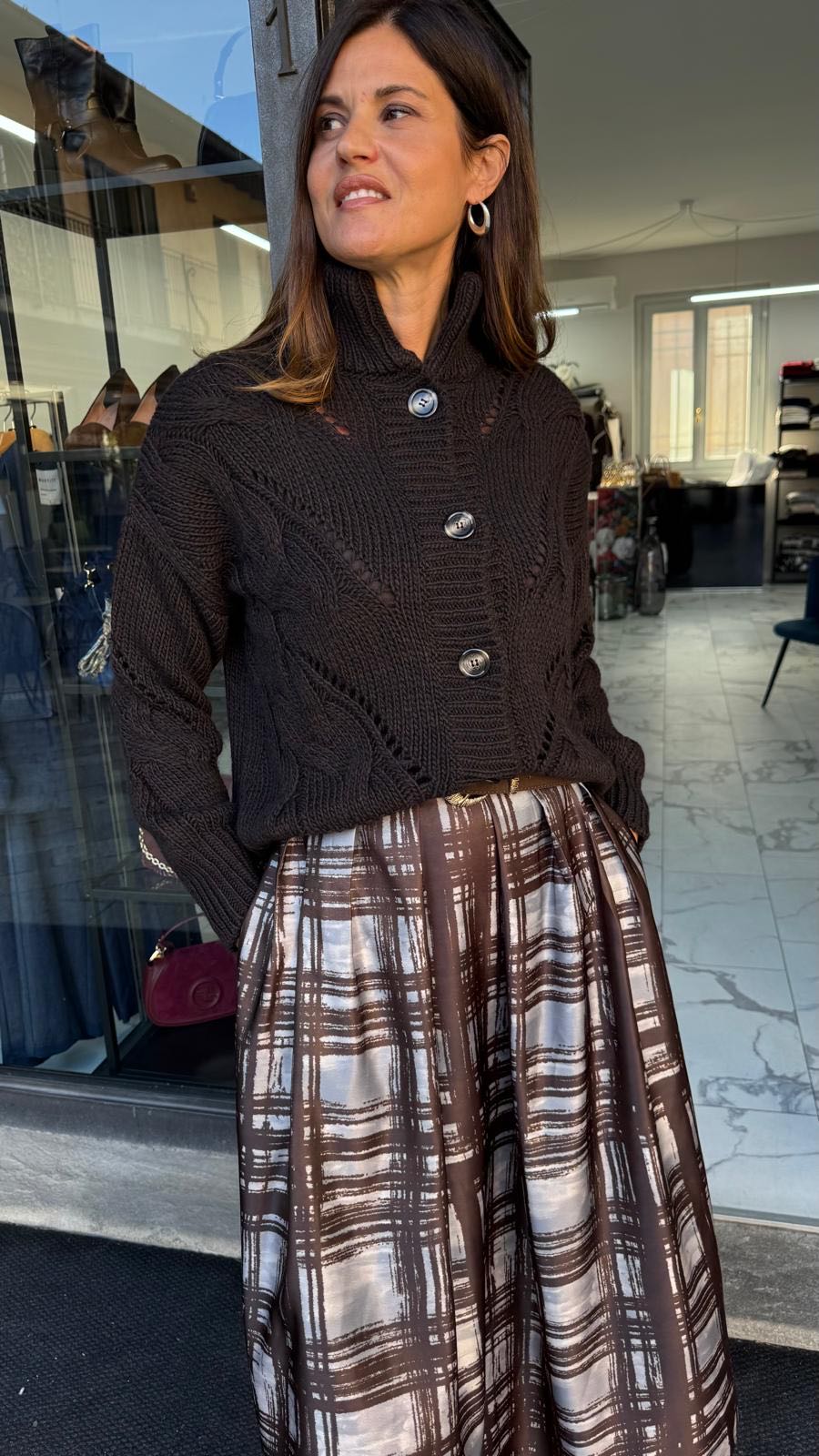 CARDIGAN BOTTONI CIOCCOLATO