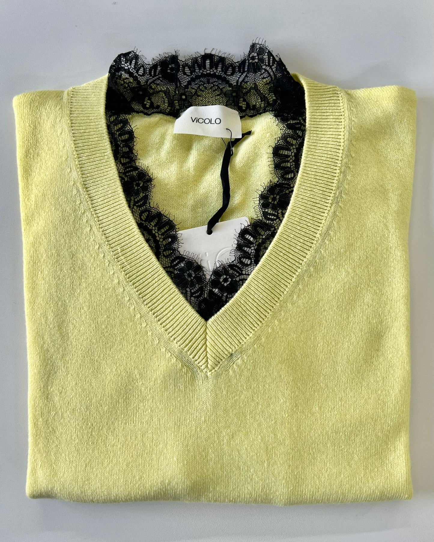 MAGLIONCINO SCOLLO V PIZZO GIALLO