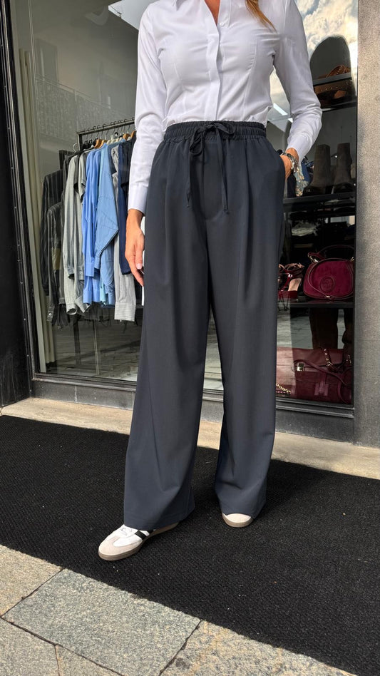 PANTALONE PALAZZO COULISSE PENCE BLU