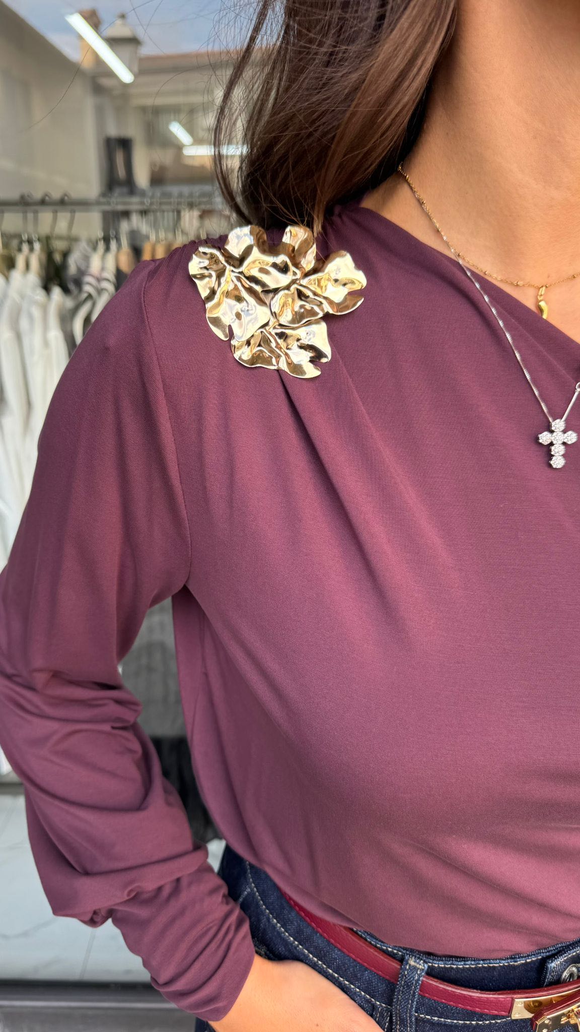 MAGLIA SPILLA MELANZANA