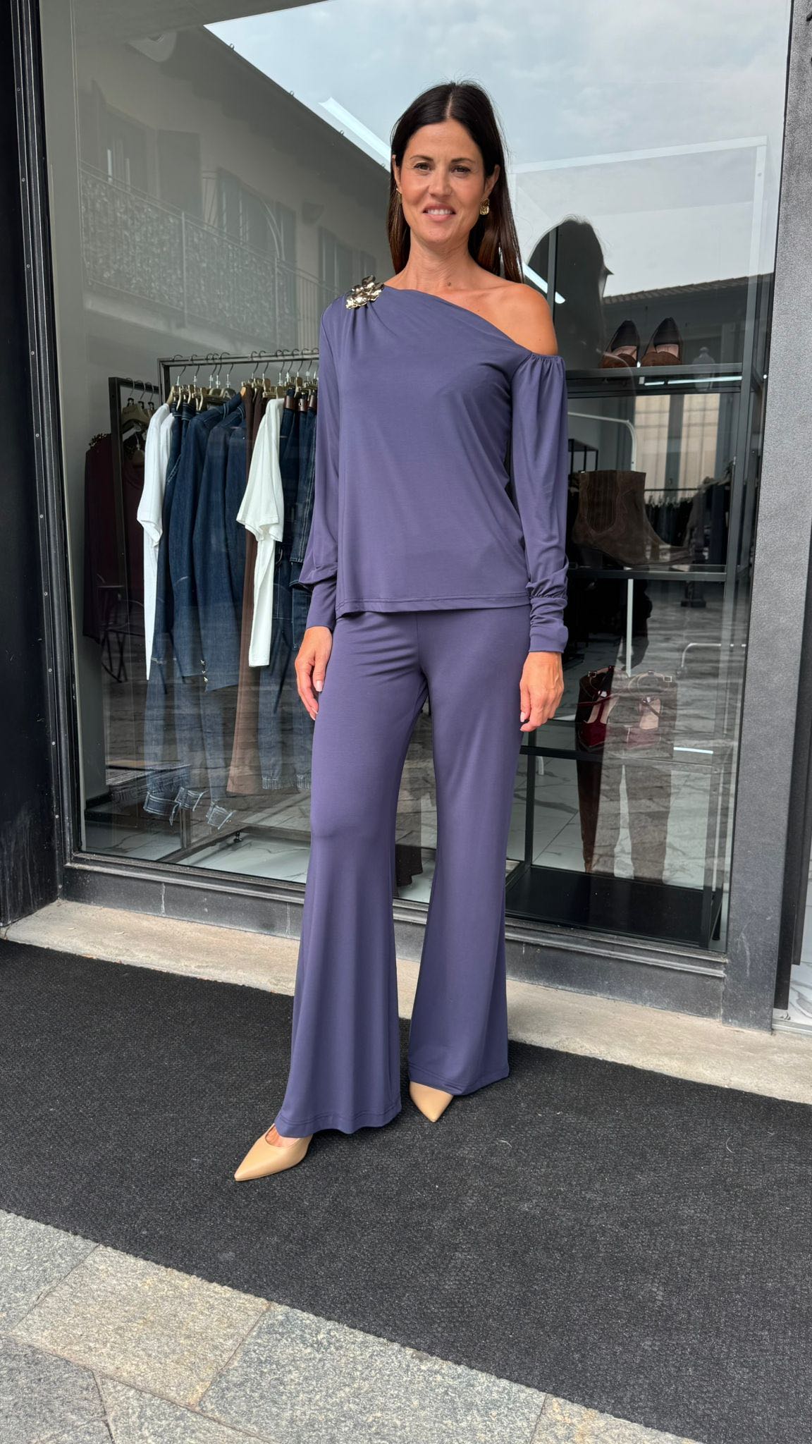 PANTALONE FLUIDO BLU