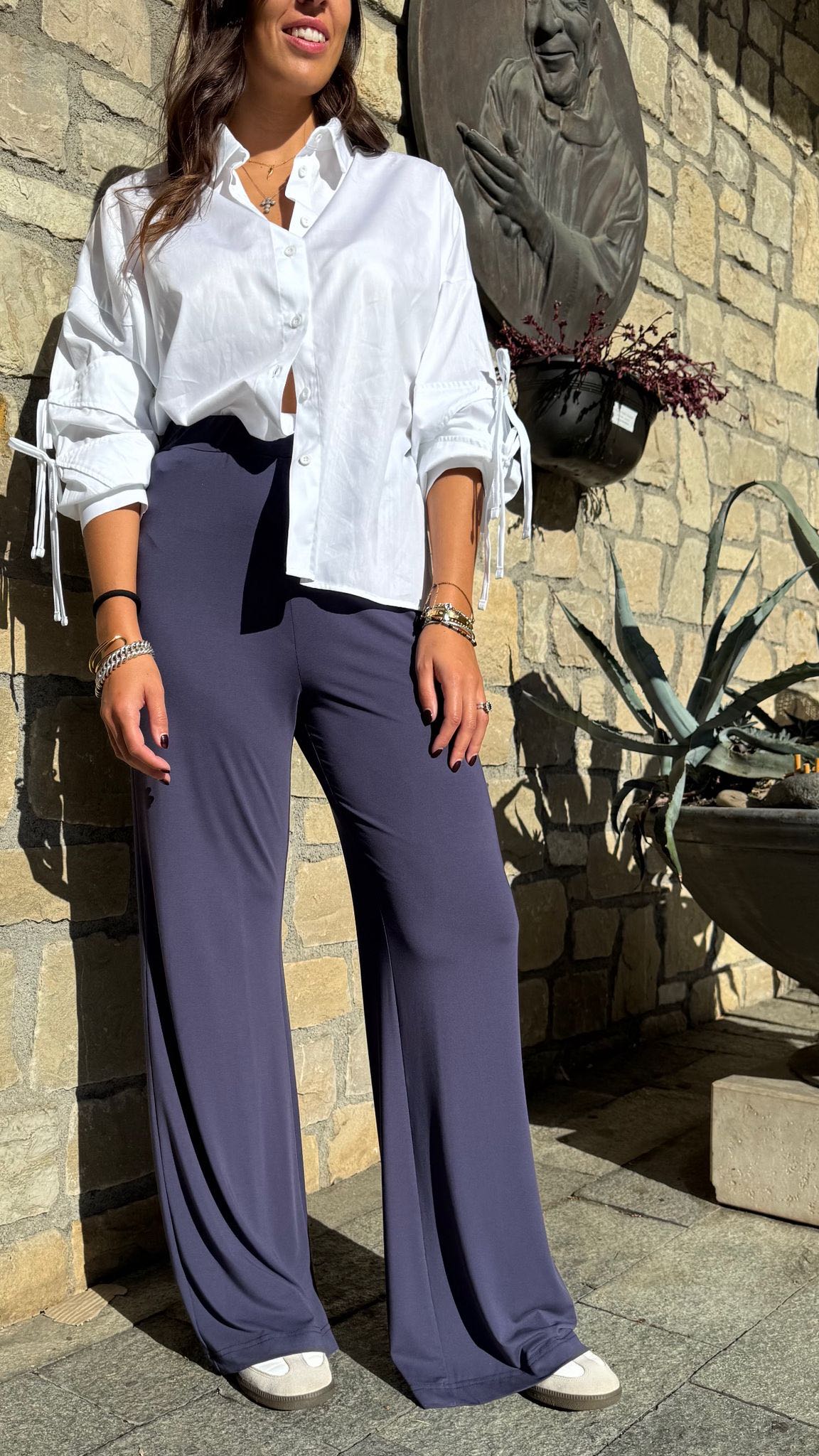 PANTALONE FLUIDO BLU