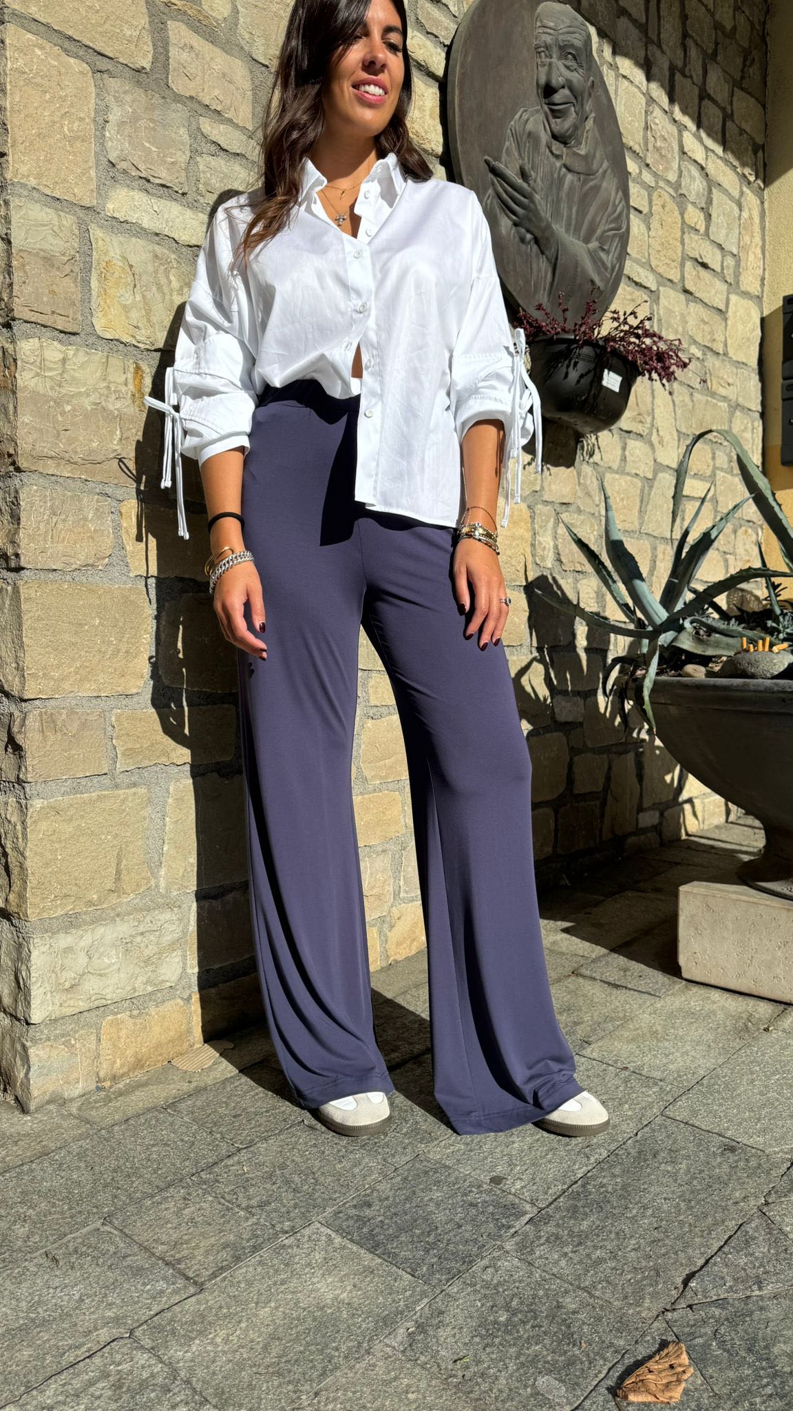 PANTALONE FLUIDO BLU