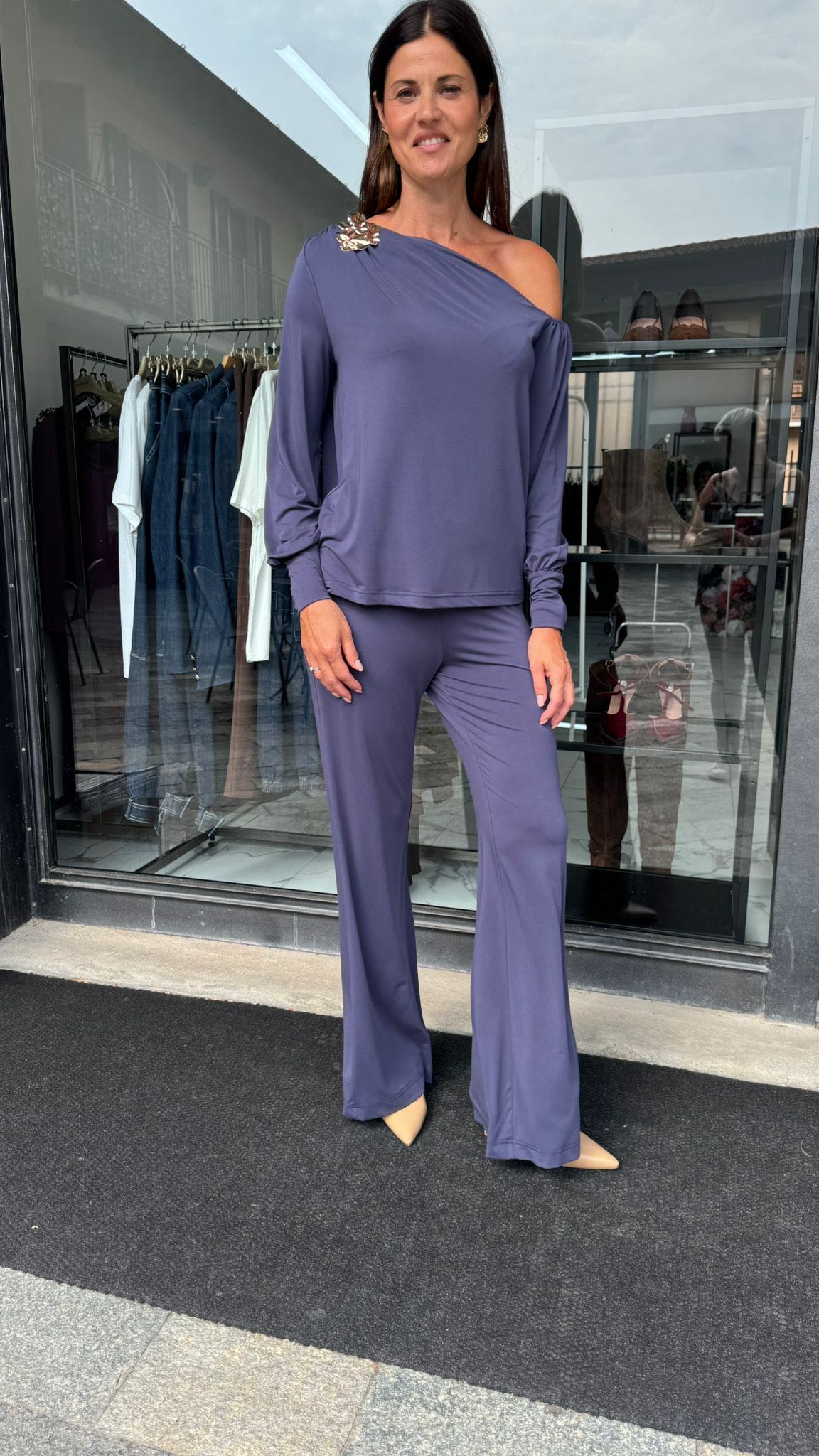 PANTALONE FLUIDO BLU