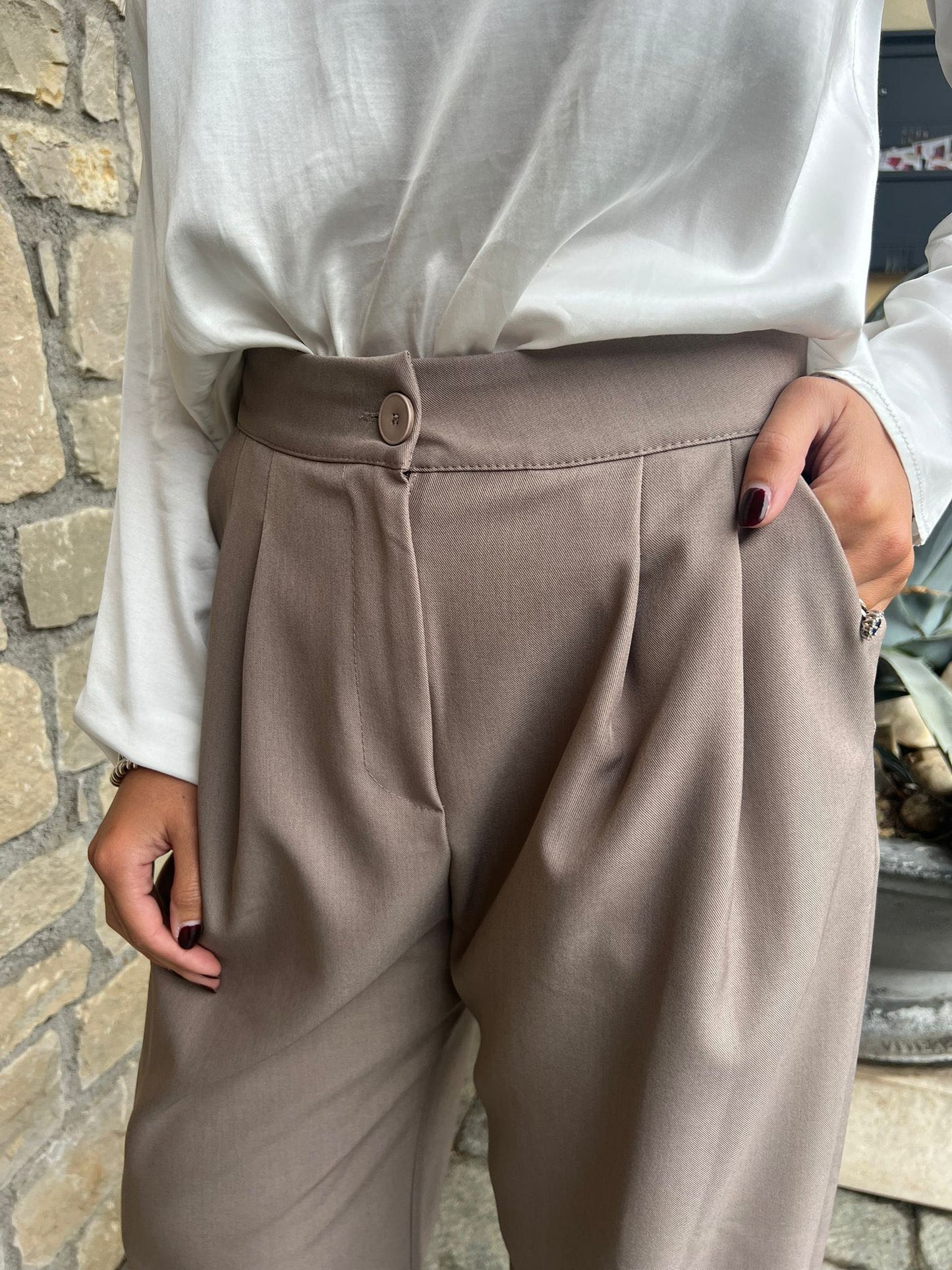 PANTALONE CARROT TORTORA