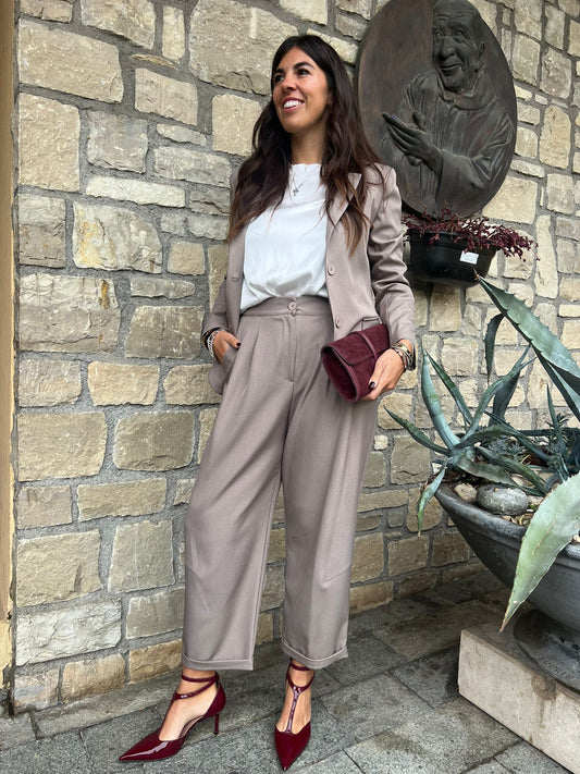 PANTALONE CARROT TORTORA