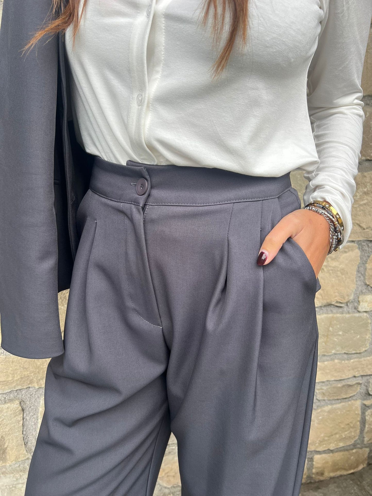 PANTALONE CARROT GRIGIO