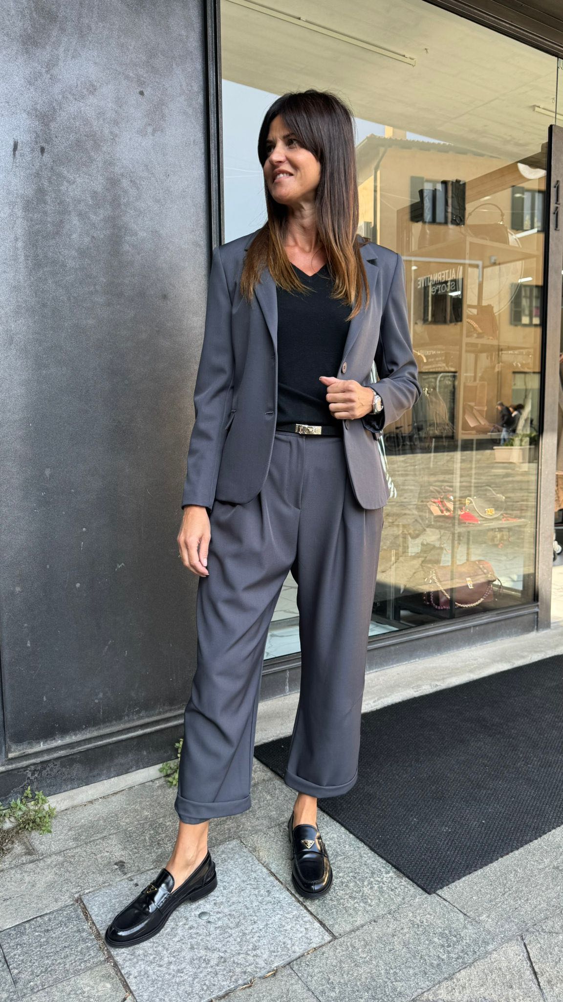 PANTALONE CARROT GRIGIO