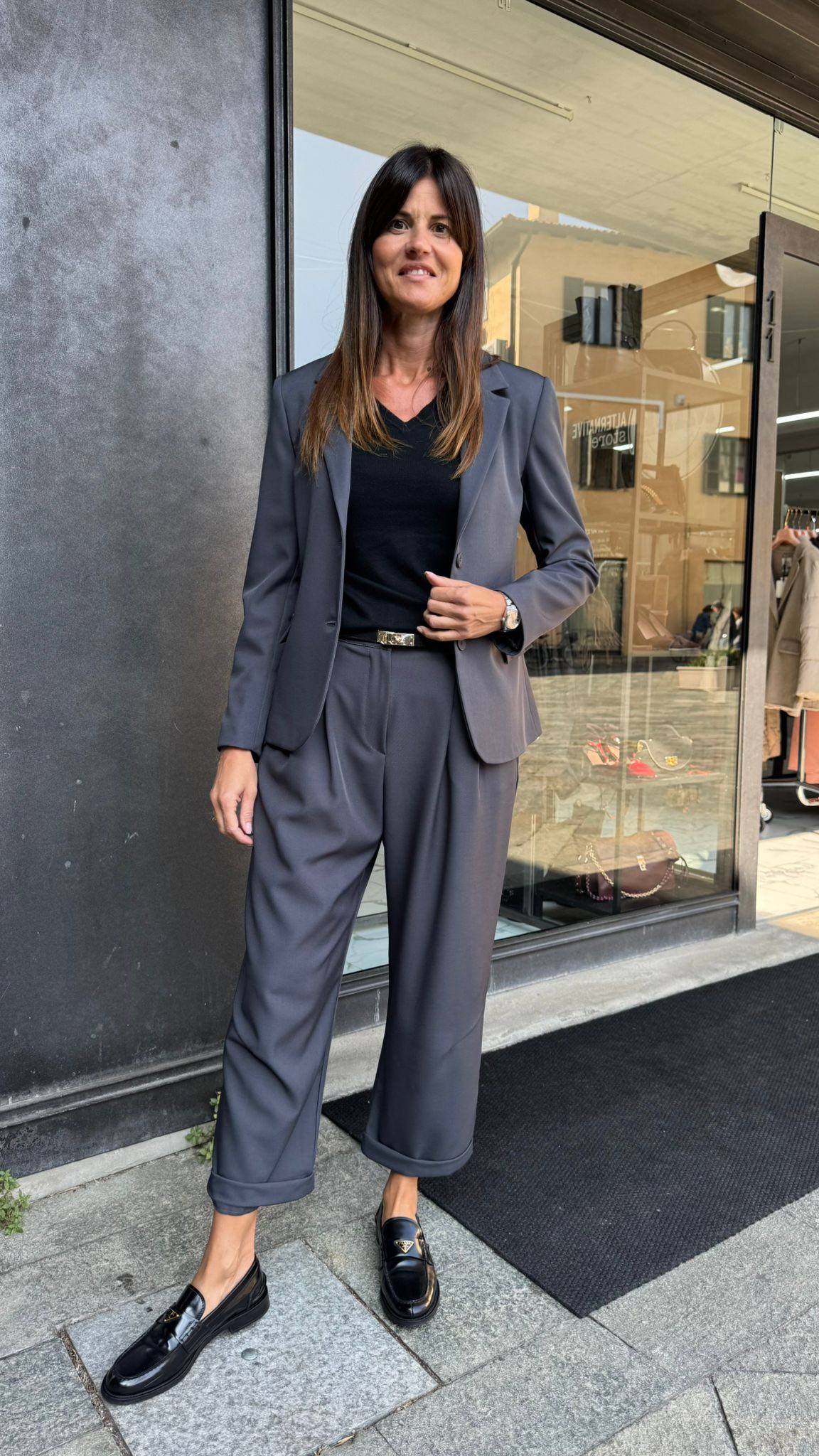 PANTALONE CARROT GRIGIO