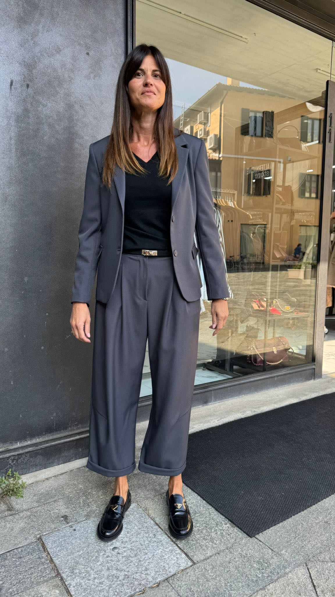 PANTALONE CARROT GRIGIO