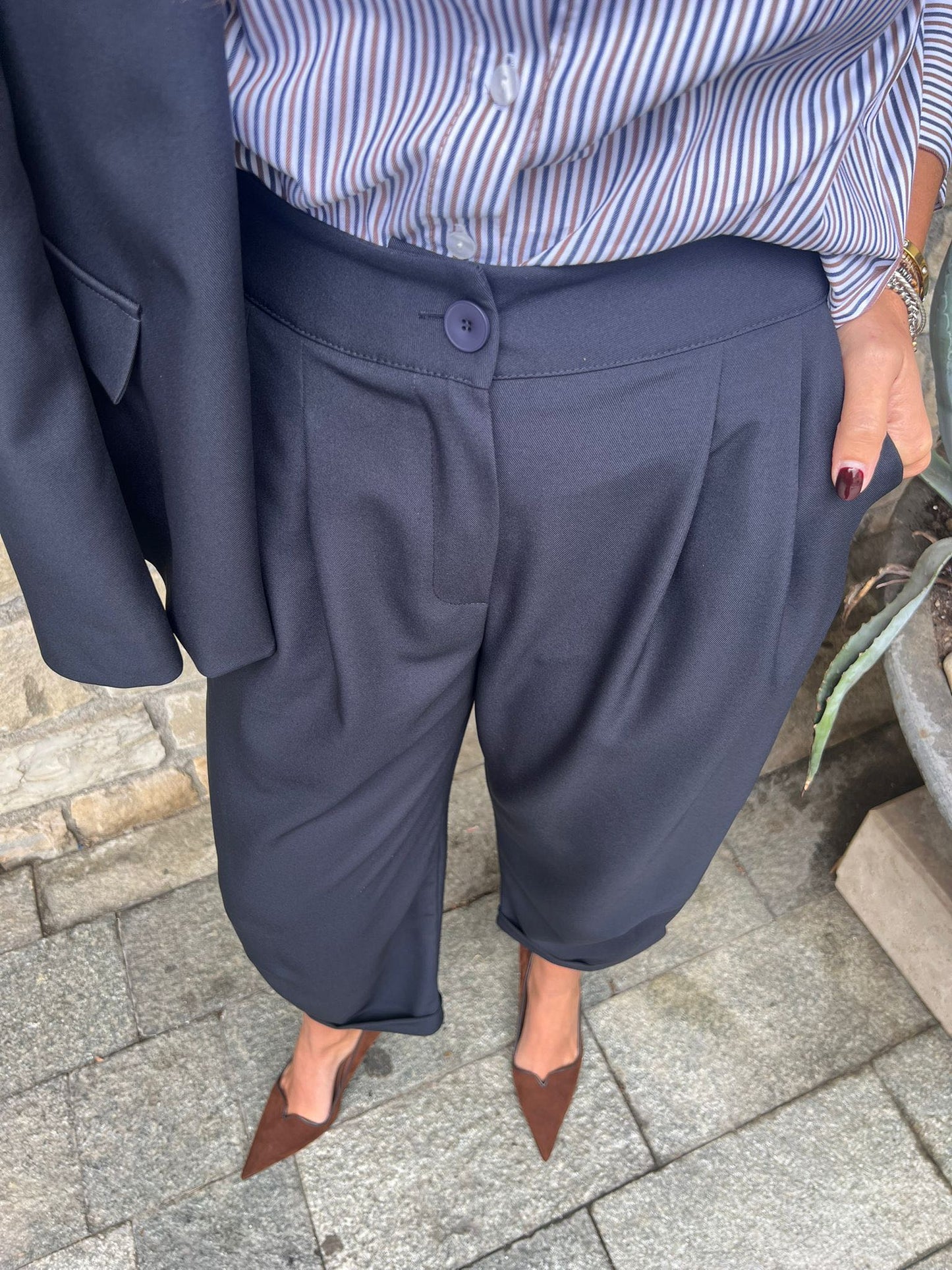PANTALONE CARROT BLU