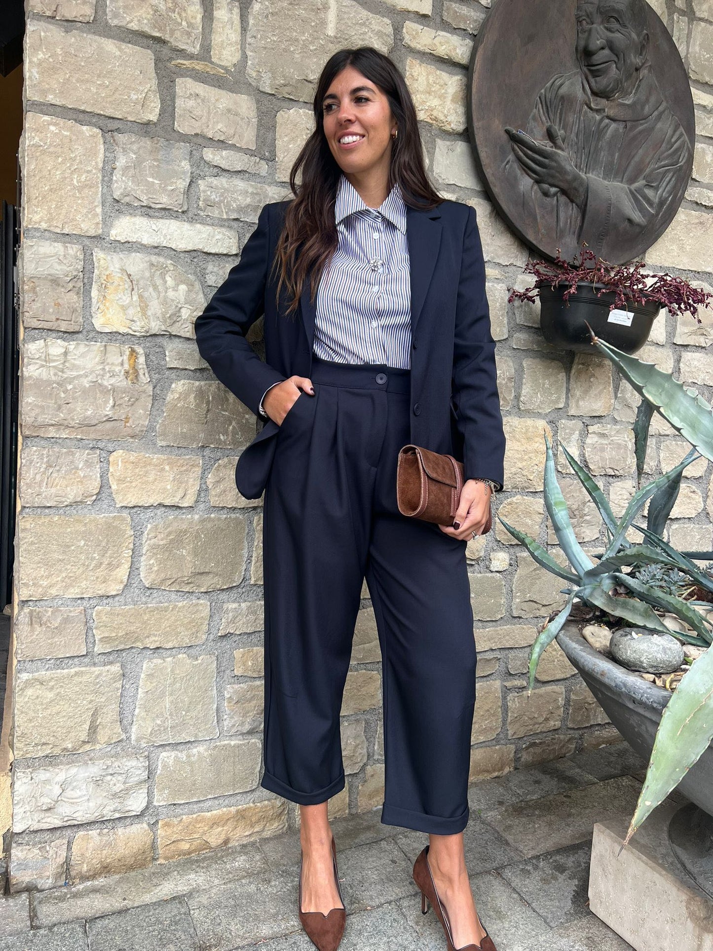 PANTALONE CARROT BLU