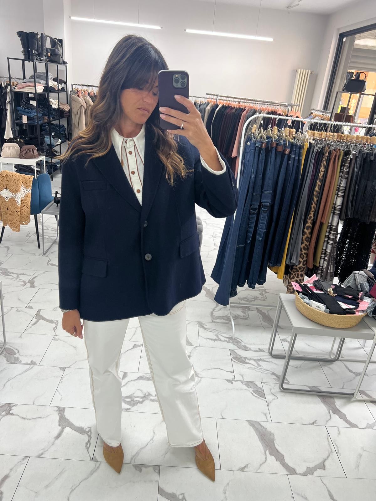 GIACCA OVER HAND MADE BLU
