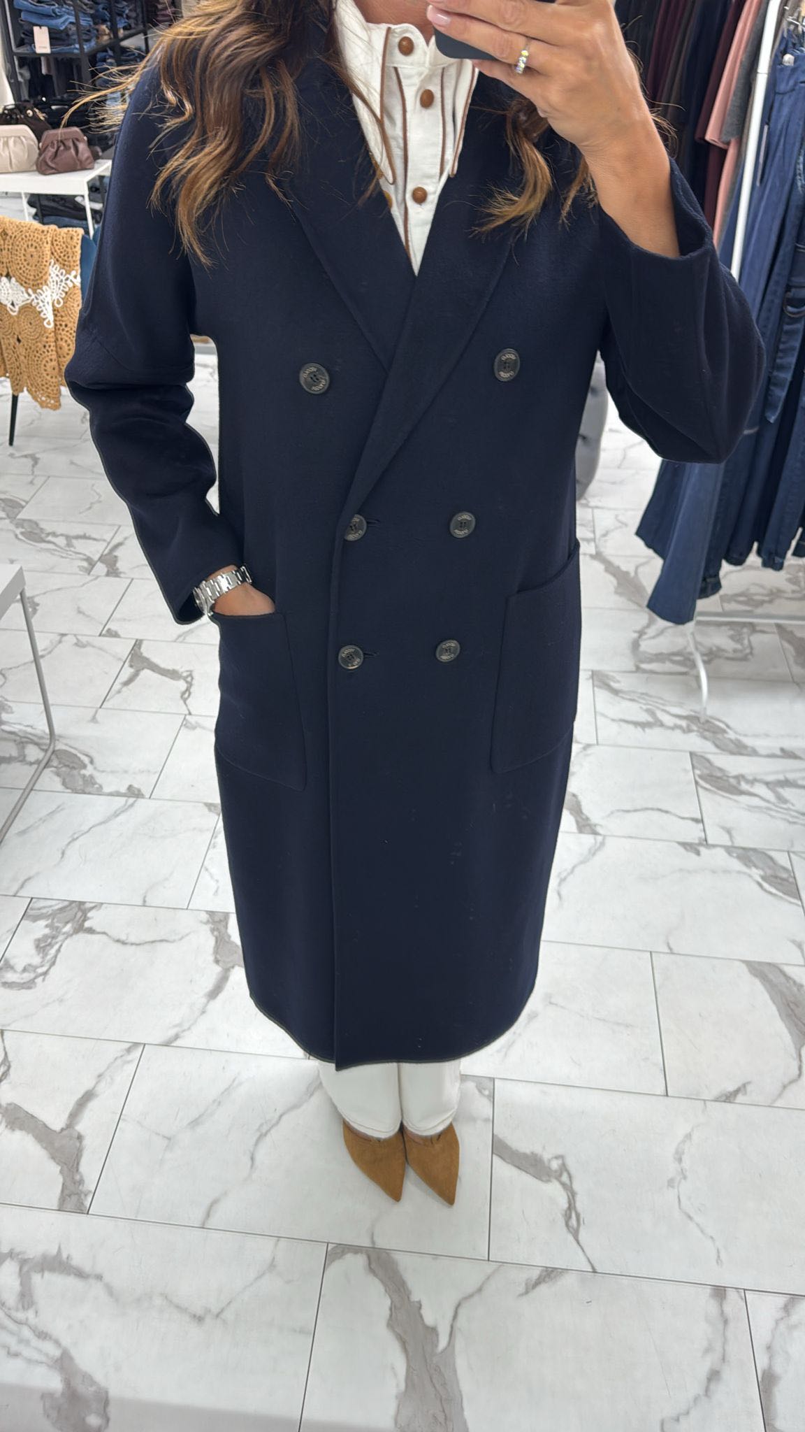 CAPPOTTO HAND MADE DOPPIO PETTO BLU