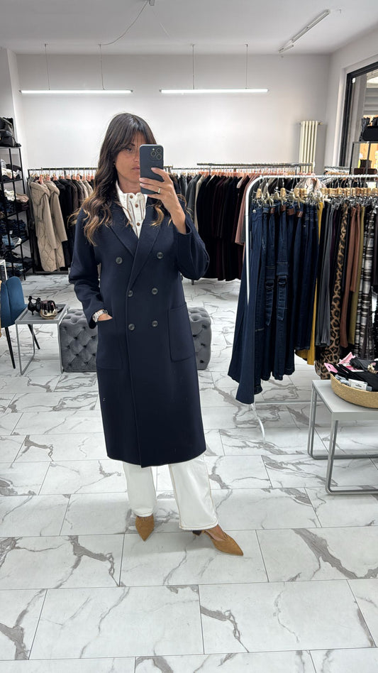 CAPPOTTO HAND MADE DOPPIO PETTO BLU