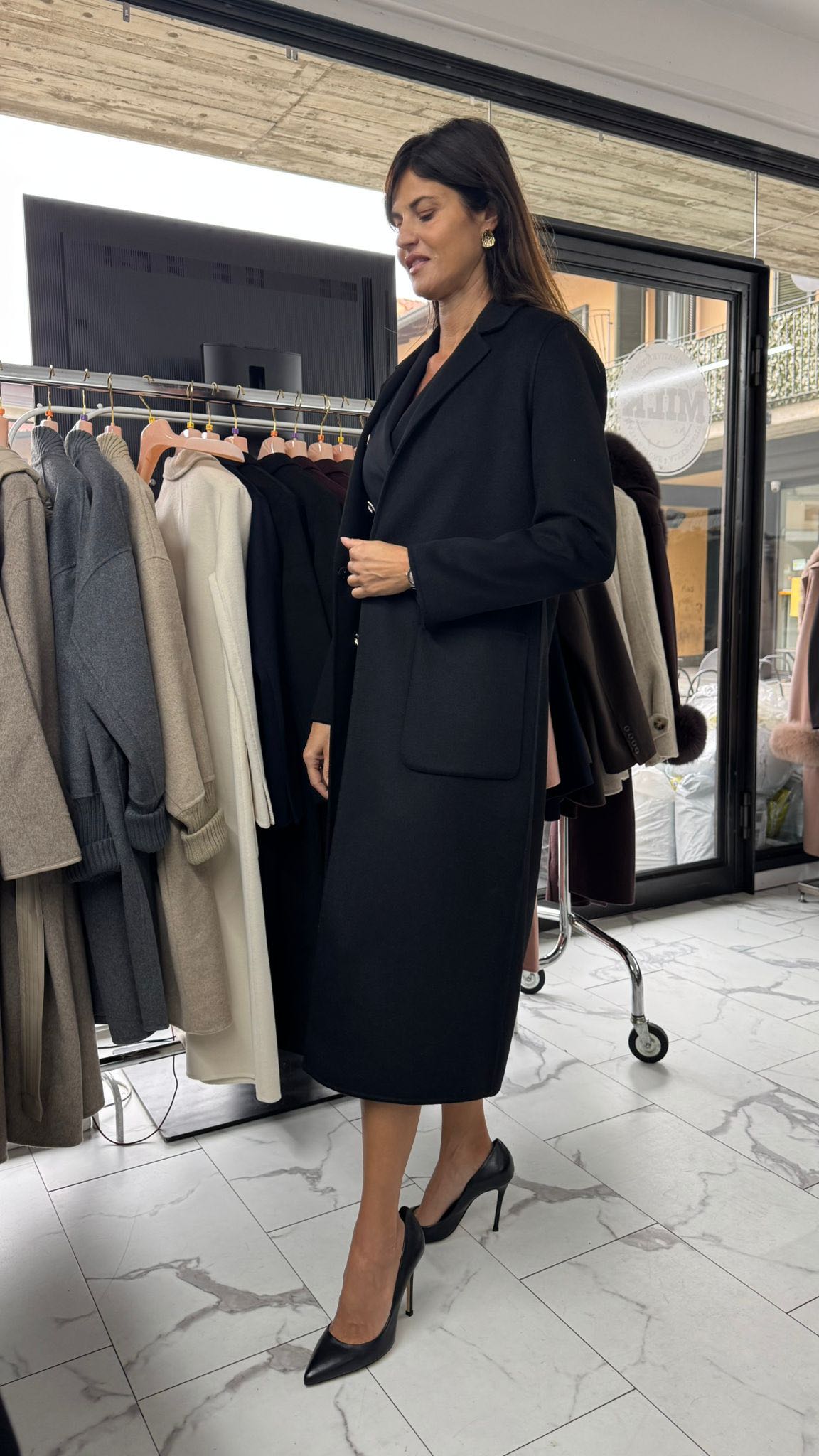 CAPPOTTO HAND MADE LUNGO MONOPETTO NERO