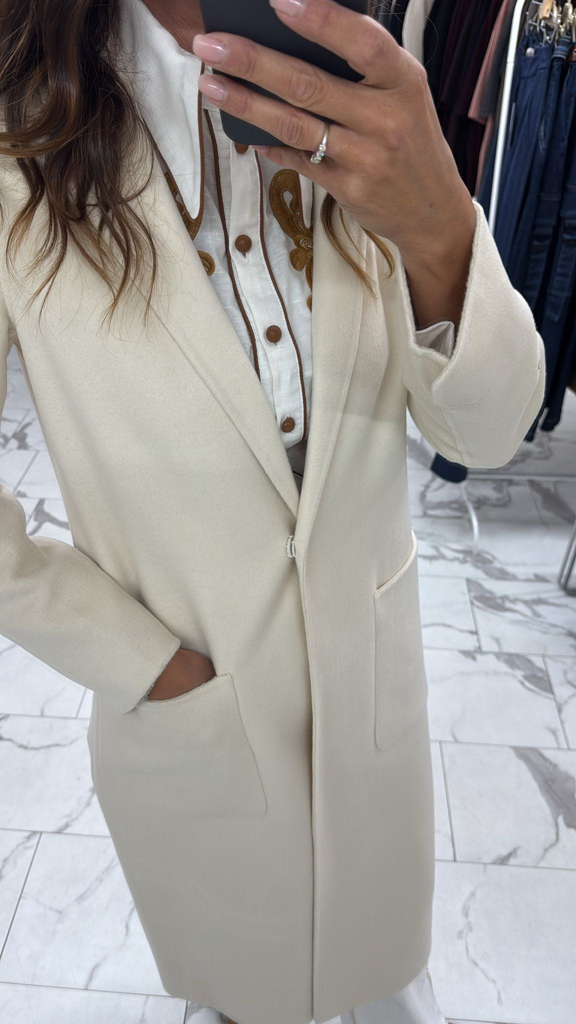 CAPPOTTO HAND MADE LUNGO MONOPETTO PANNA