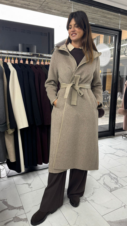 CAPPOTTO CON CAPPUCCIO SABBIA