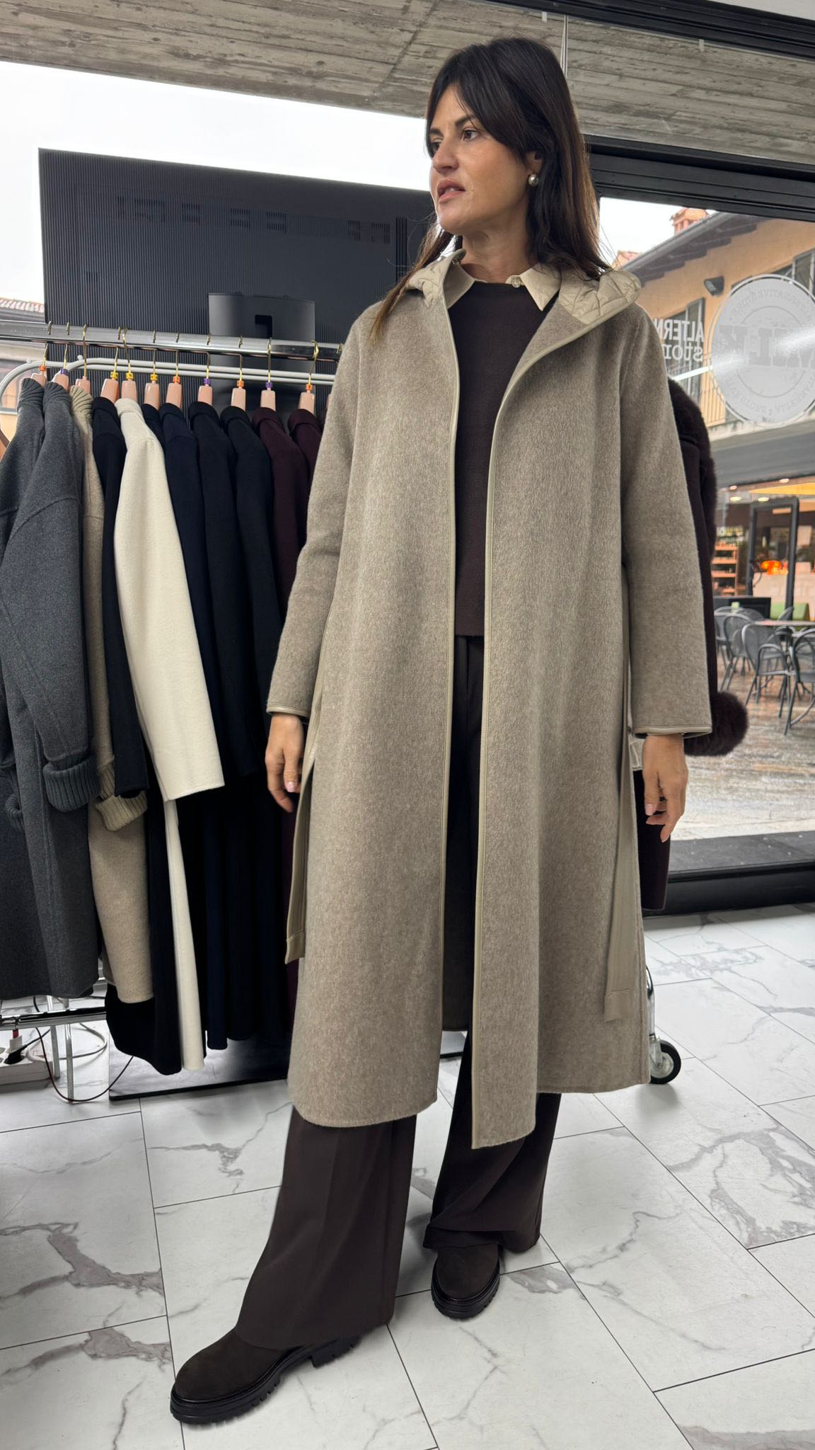CAPPOTTO CON CAPPUCCIO SABBIA