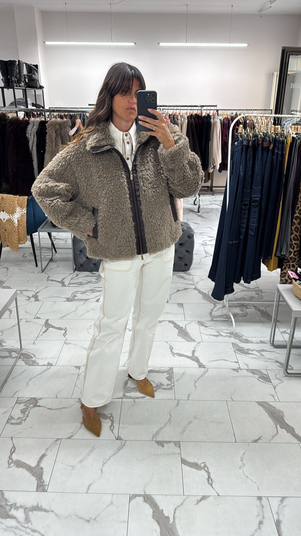 GIACCA ECOPELLICCIA ZIP TORTORA